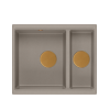 QUADRON | LOGAN 150 | granitowy zlewozmywak kuchenny SOFT TAUPE + MIEDŹ PVD | wymiary: 55,5 x 46 x 22 cm | 1,5-komorowy wpuszczany | podbudowa szafki od: 60 cm HCQL5646U4C1I
